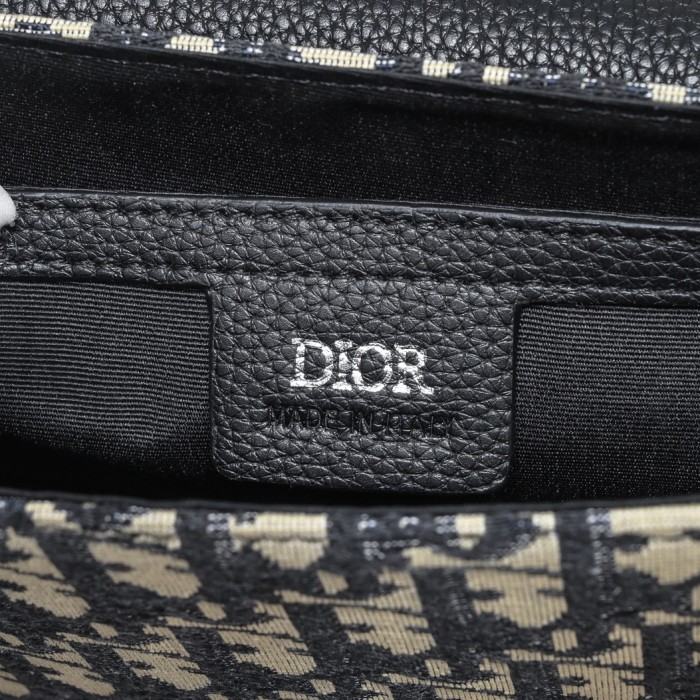 Men's Oblique Jacquard Saddle Crossbody Bag with Leather Flap 2 colors 29119184