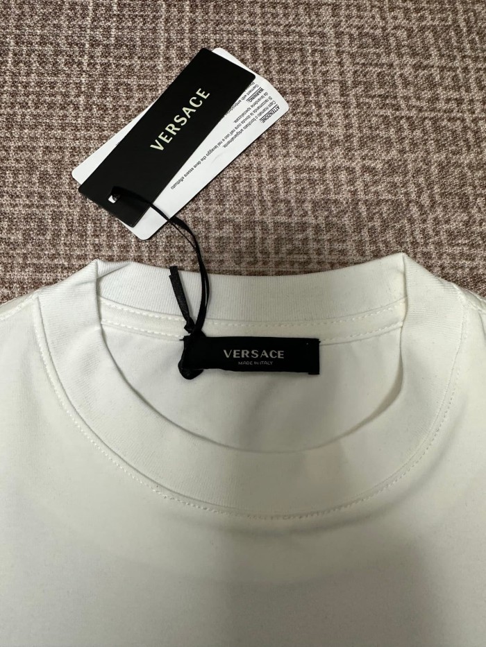 Tiny Medusa Head Embroidery Milano Address Text Matching Couple T-shirt 2 colors 29119626