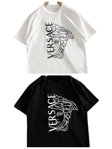 Minimal Clean Style Vertical Letter Line Art Medusa Graphic Print Matching Couple T-shirt 2 colors 29119678