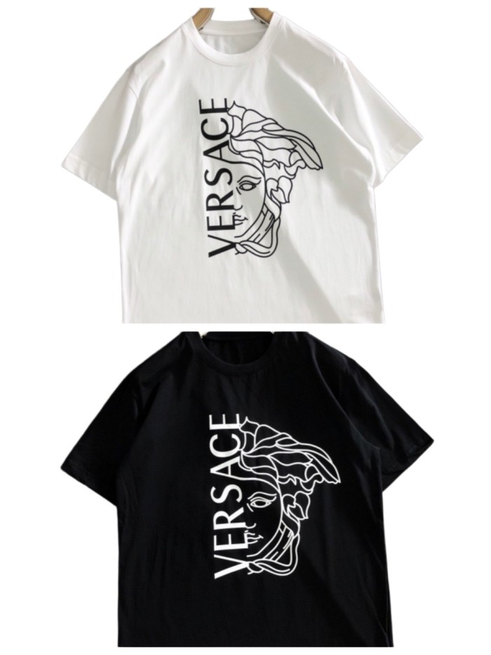 Minimal Clean Style Vertical Letter Line Art Medusa Graphic Print Matching Couple T-shirt 2 colors 29119678