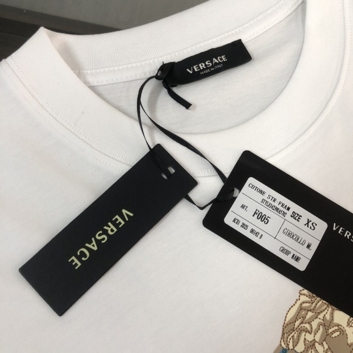 Luxury Baroque Style Crystal Rhinestone Badge Medusa Graphic Print Matching Couple T-shirt 2 colors 29119651
