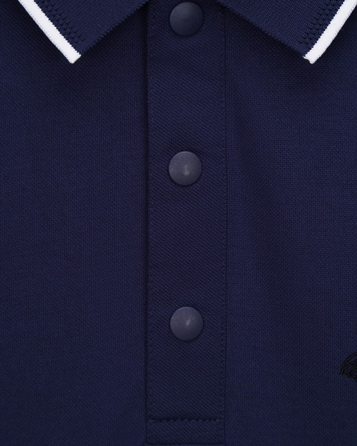Business Luxury Slim Fit Contrast Piping Collar Tiny Golden Medusa Embroidery Men's Polo Shirt 3 colors 29119789