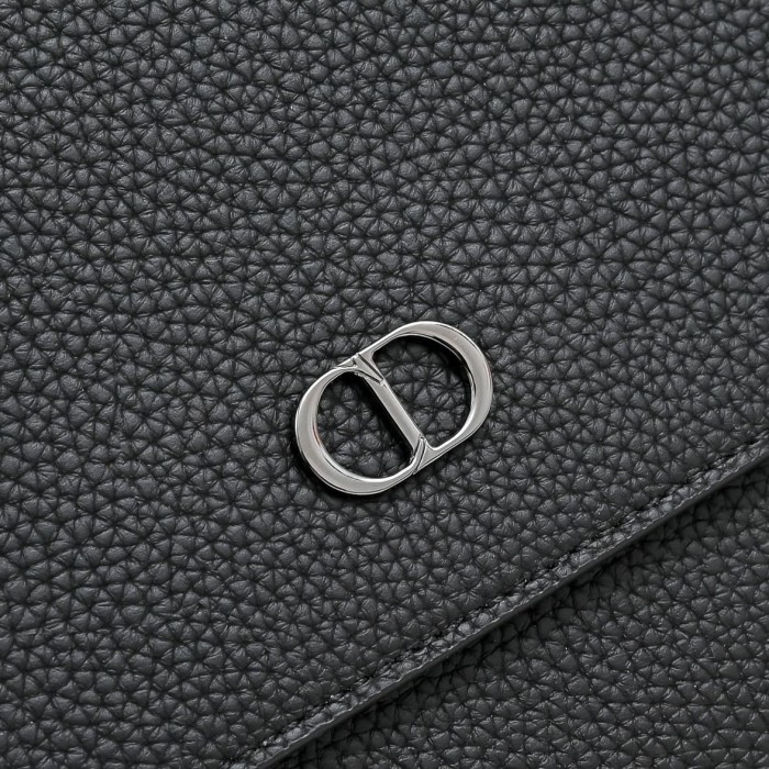 Matte Grained Calfskin CD Logo Debossed Men's Messenger Crossbody Bag 29116578