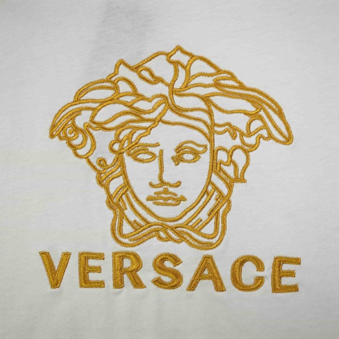Stitched Medusa Logo Embroidery Casual Matching Couple T-shirt 2 colors 29119369