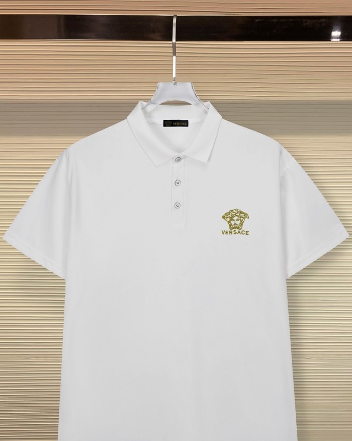 Tiny Black Medusa Head & Letter Embroidery Men's Polo Shirt 2 colors 29119743