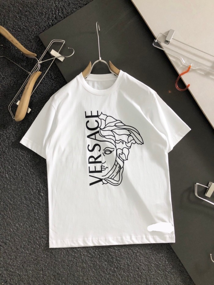 Minimal Clean Style Vertical Letter Line Art Medusa Graphic Print Matching Couple T-shirt 2 colors 29119678