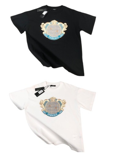 Luxury Baroque Style Crystal Rhinestone Badge Medusa Graphic Print Matching Couple T-shirt 2 colors 29119651