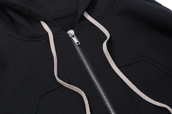 1:1 quality version Deconstructed Panel Solid Color Zip-Up Hoodie 29143784