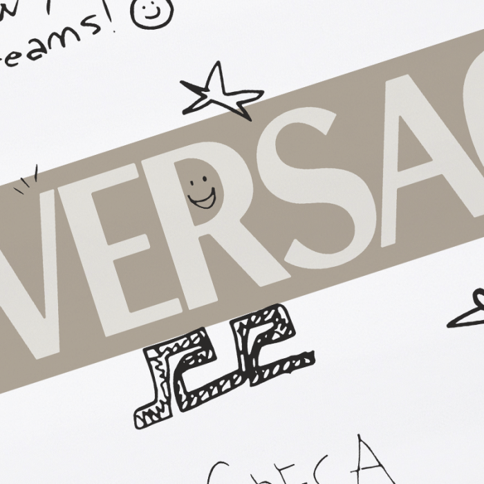 Doodle Sketch Style Star Heart Hand Drawn Versace Letter Greca Text Unisex T-shirt 2 colors 29140151