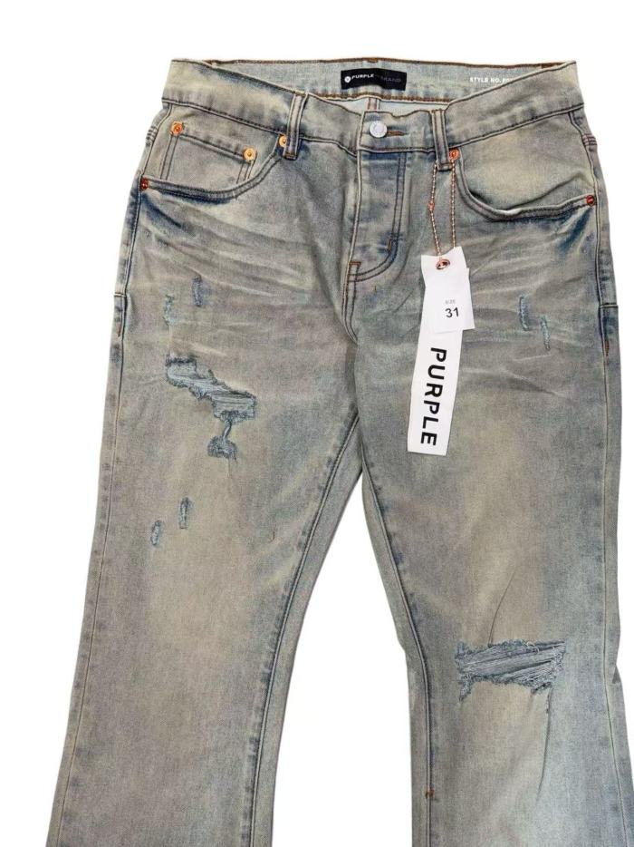 1:1 quality version Vintage Antique Gray Faded Destroyed Ripped Flare Jeans 29164293