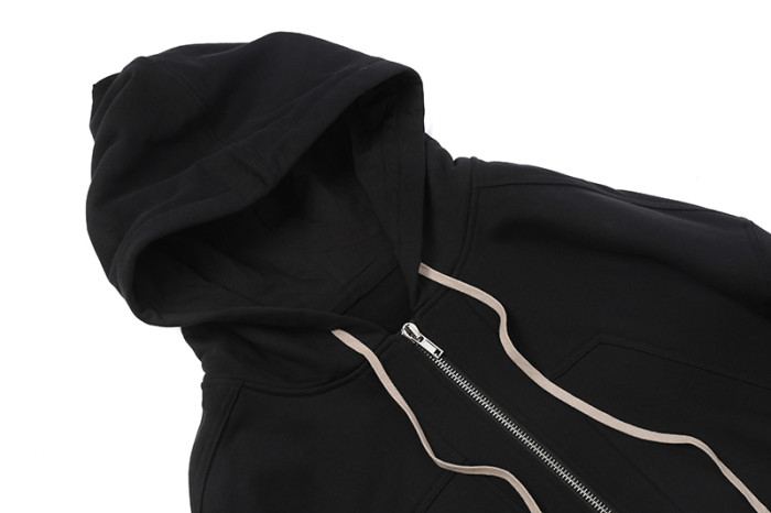 1:1 quality version Deconstructed Panel Solid Color Zip-Up Hoodie 29143784