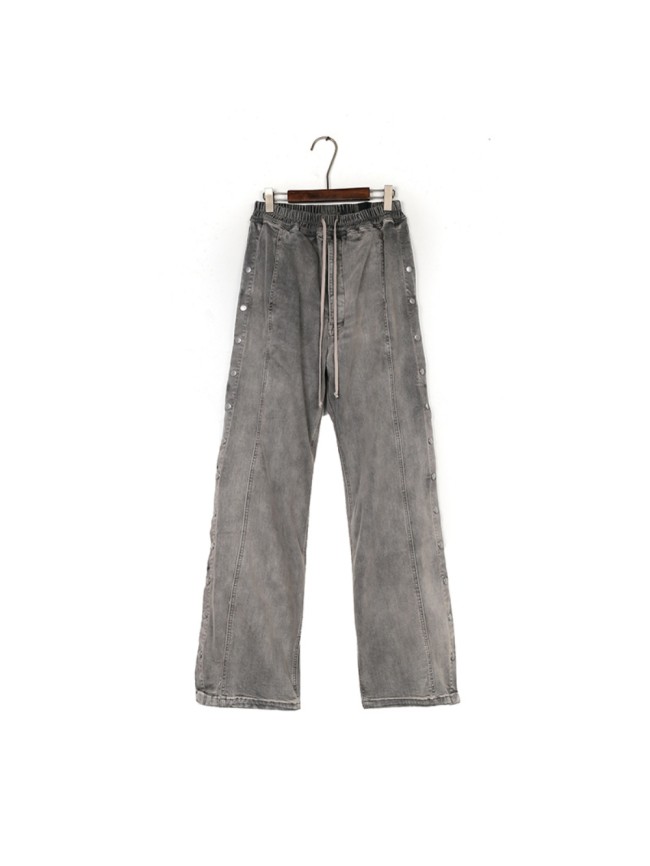1:1 quality version Washed Gray Vintage Button-Fly Denim Long Pants 29143786