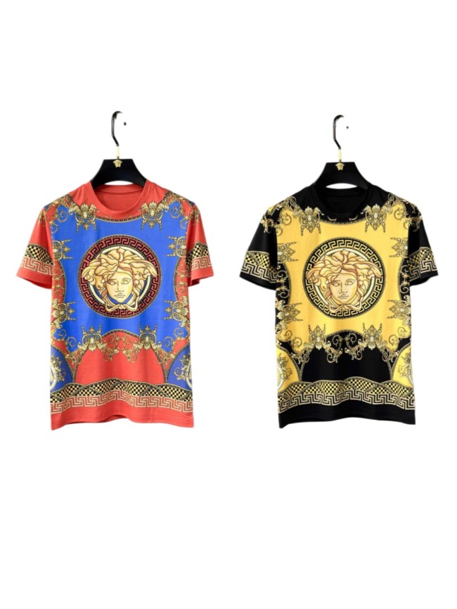 1:1 quality version Baroque All Over Golden Scroll Greca Circle Medusa Graphic T-shirt 2 colors 29143754