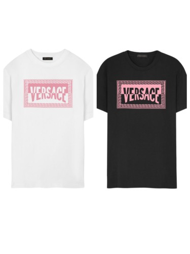 Minimal Pastel Pink Border Geometric Logo Double Line Text Unisex T-shirt 2 colors 29140134