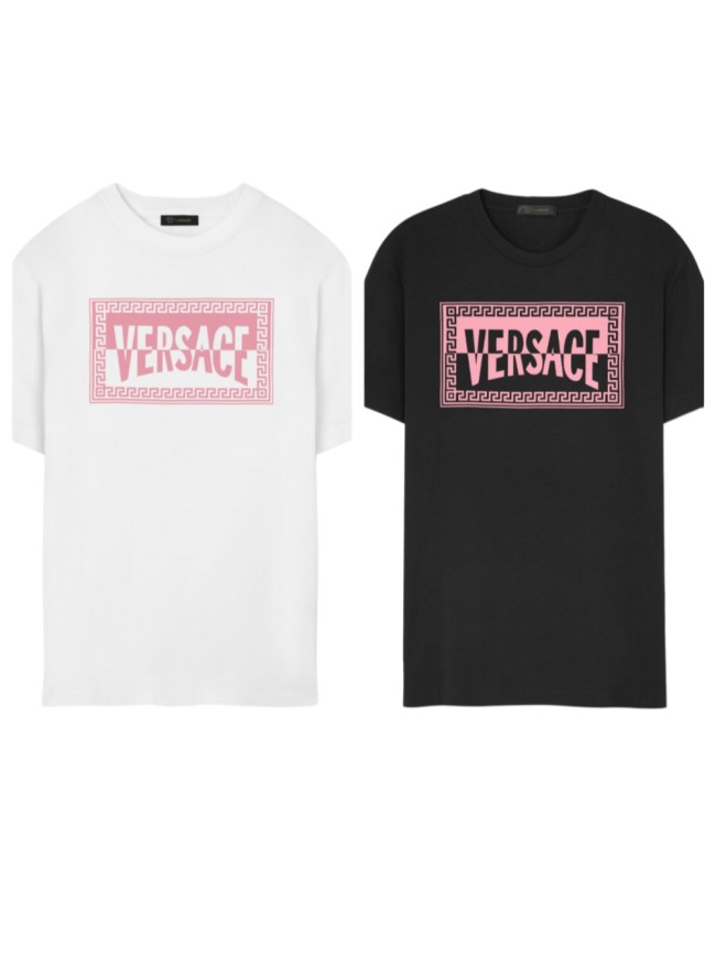 Minimal Pastel Pink Border Geometric Logo Double Line Text Unisex T-shirt 2 colors 29140134