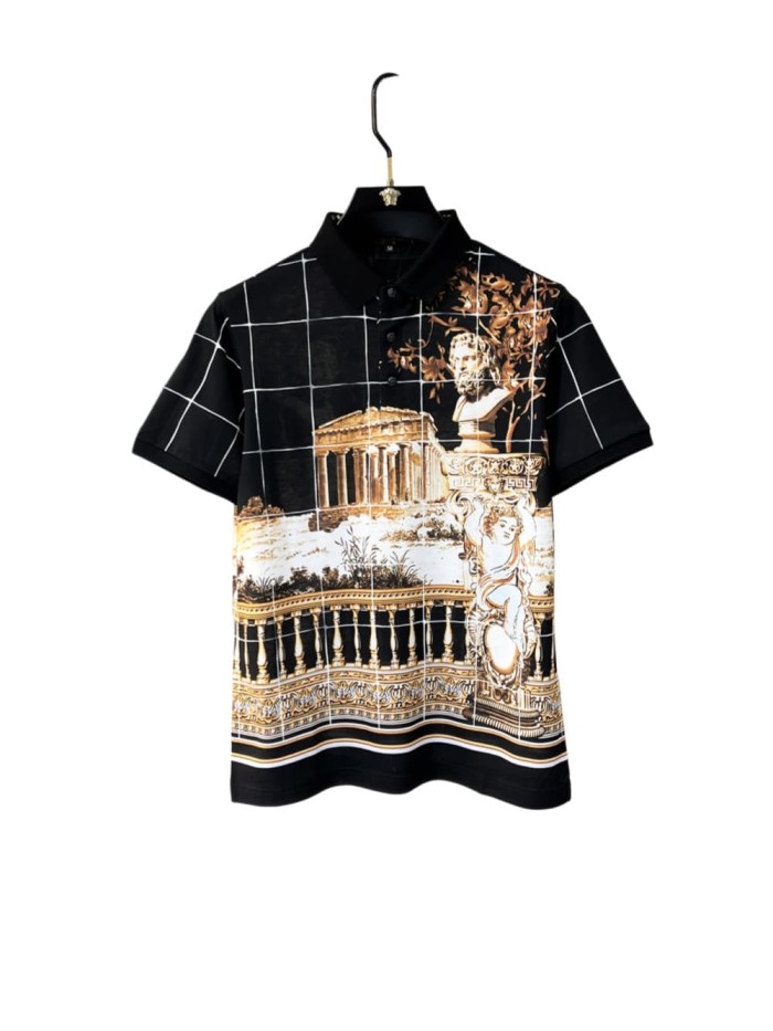 1:1 quality versionWhite Grid Background Ancient Greek Temple Sculpture Cherub All Over Print Polo Shirt 29143796