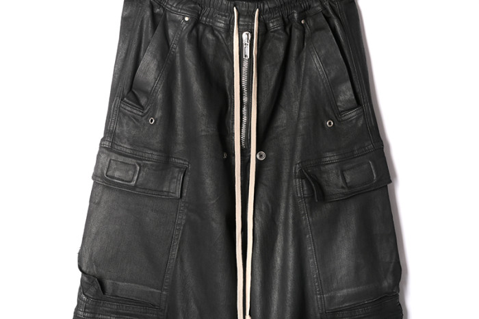 1:1 quality version Coated Wax Brushed Wide-Leg Flare Cargo Pants 29143789