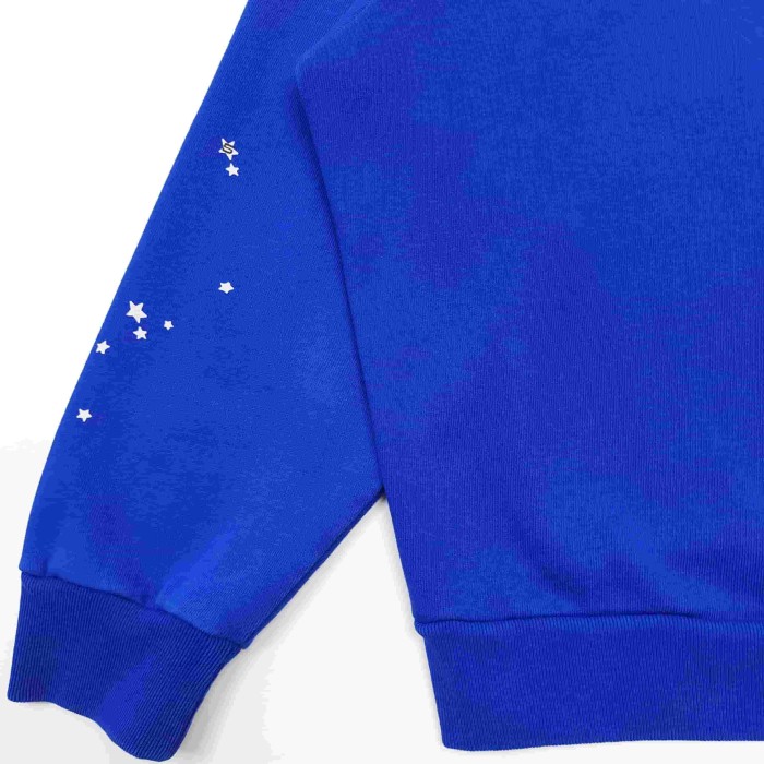 [Big & Tall for weights up to 220 lbs]1:1 quality version Yellow Letter Blue Mesh Print Crew Neck Sweatshirt & Shorts Set 29168715