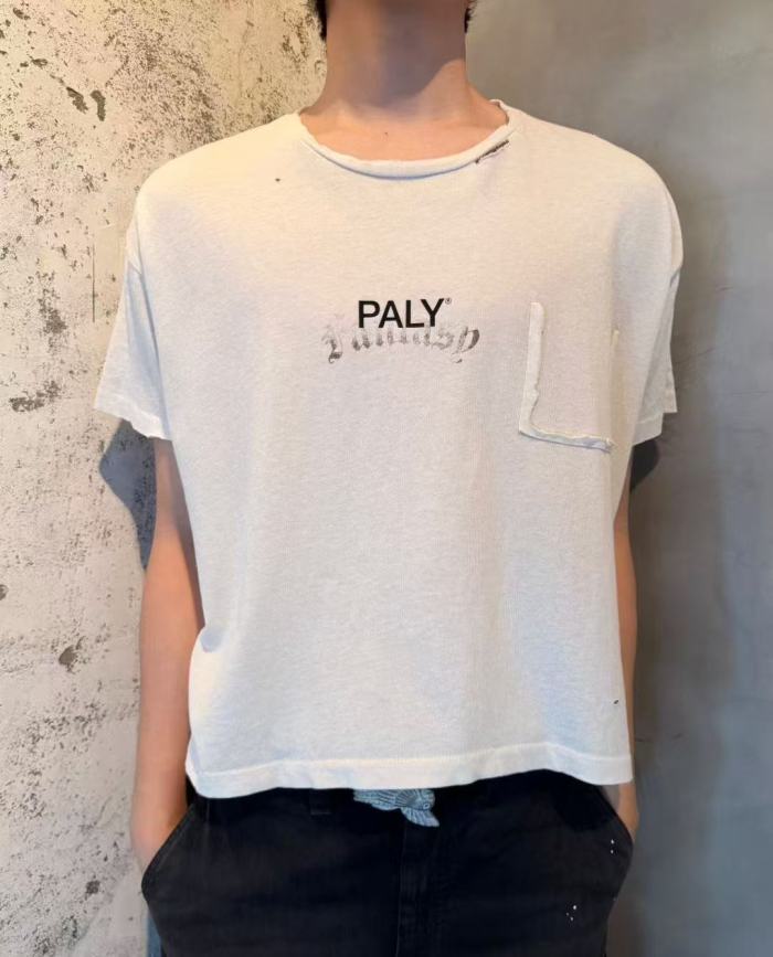 [Big & Tall for weights up to 220 lbs]1:1 quality version Chest Worn Logo Print Washed Tee 2 colors 29166496
