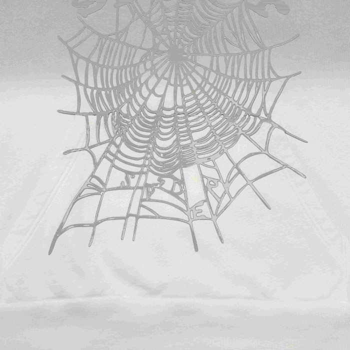 [Big & Tall for weights up to 220 lbs]1:1 quality version Gray White Dip-Dye Spider Web Print Hoodie & Pants Set 29168717