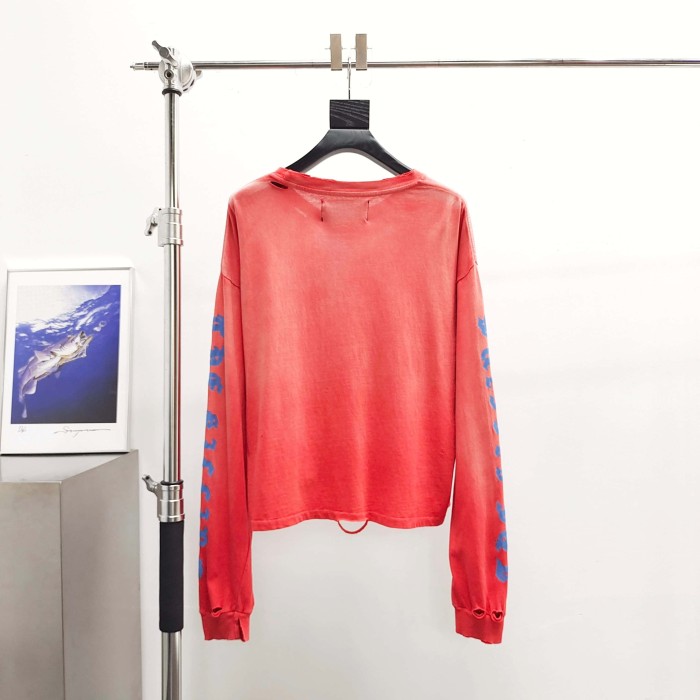 [Big & Tall for weights up to 220 lbs]1:1 quality version East of Eden Print Washed Long Sleeve T-shirt 29166498
