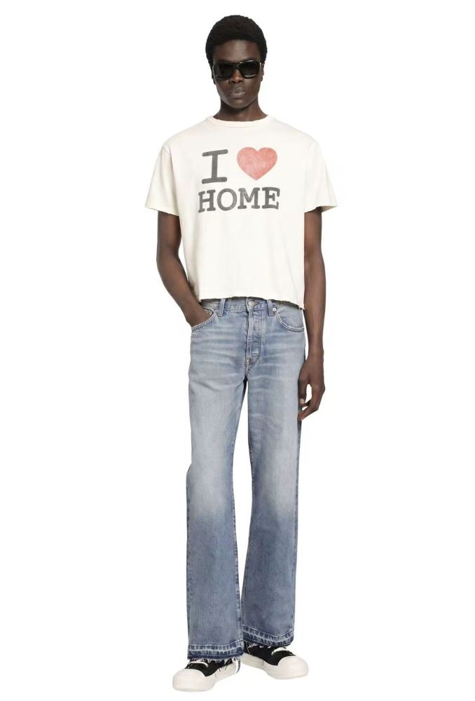 [Big & Tall for weights up to 220 lbs]1:1 quality version I Love Home Beige Print Washed Tee 29166492