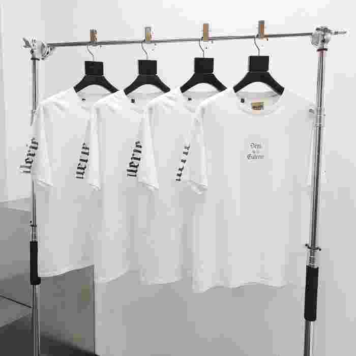 [Big & Tall for weights up to 220 lbs]1:1 quality version Gothic Black Letter White Print Washed Tee 29166493
