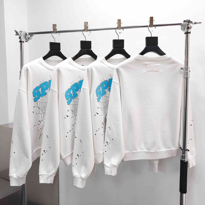 [Big & Tall for weights up to 220 lbs]1:1 quality version Blue Letter Gray Mesh Print Crew Neck Sweatshirt & Shorts Set 29168716