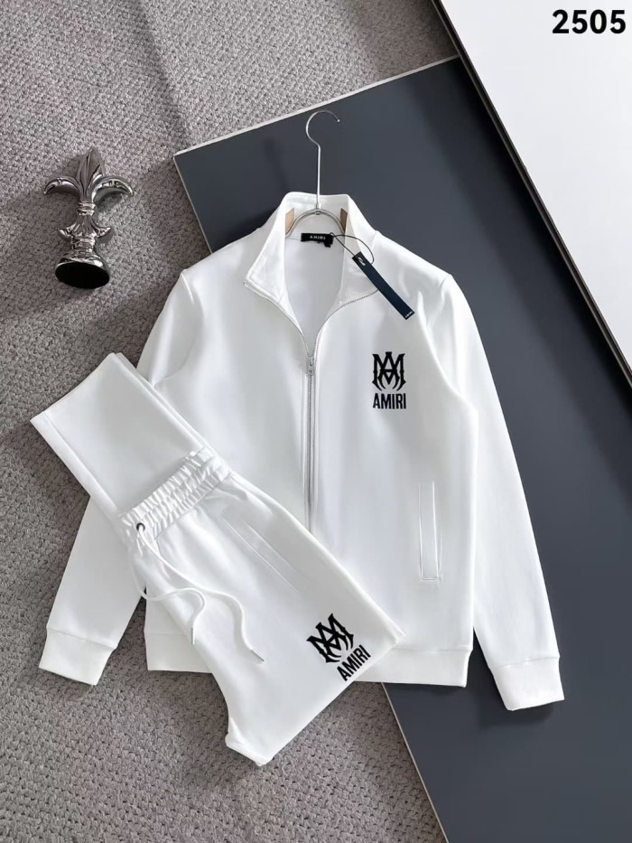 Classic Logo Embroidery & Side Webbing Stripe Zip Up Collared Sweatshirt + Drawstring Cuffed Jogger Pants Set 151 colors 29107785