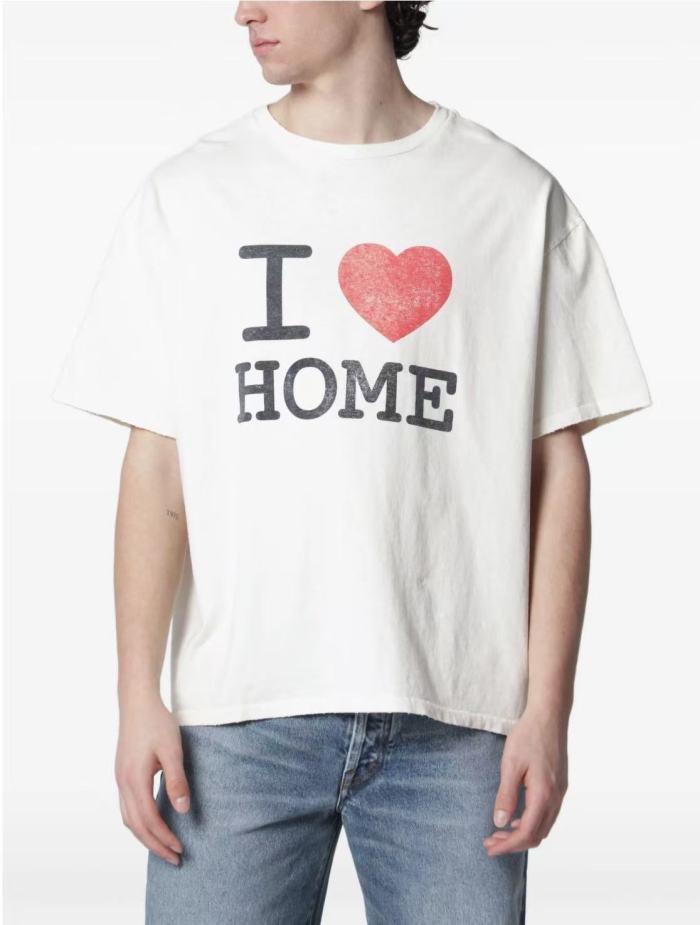 [Big & Tall for weights up to 220 lbs]1:1 quality version I Love Home Beige Print Washed Tee 29166492