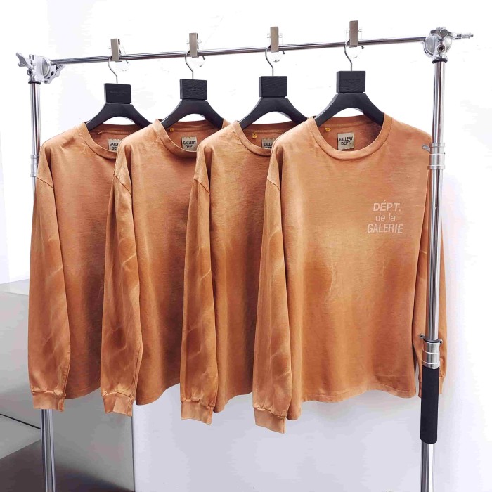 [Big & Tall for weights up to 220 lbs]1:1 quality version Camel Ripple Pattern Long Sleeve T-shirt 29166495