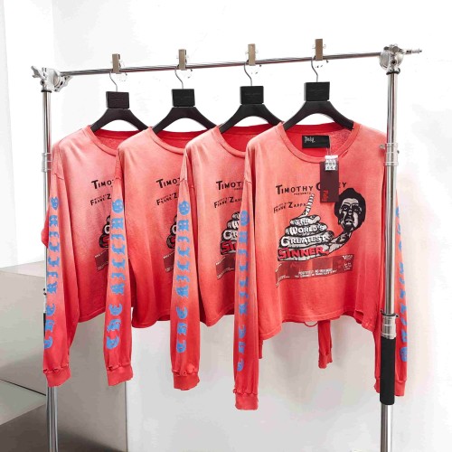 [Big & Tall for weights up to 220 lbs]1:1 quality version East of Eden Print Washed Long Sleeve T-shirt 29166498