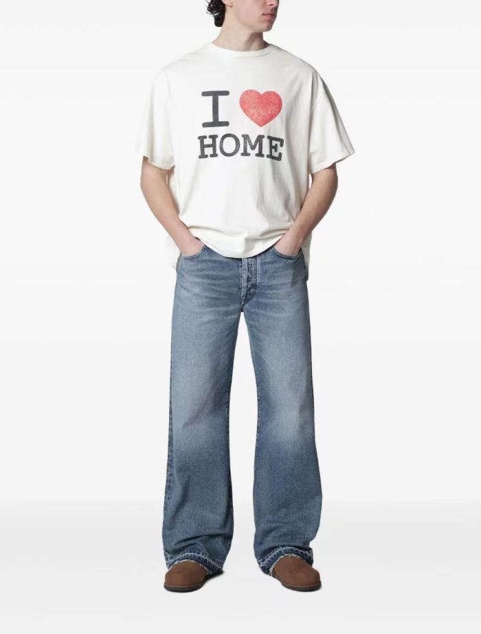 [Big & Tall for weights up to 220 lbs]1:1 quality version I Love Home Beige Print Washed Tee 29166492