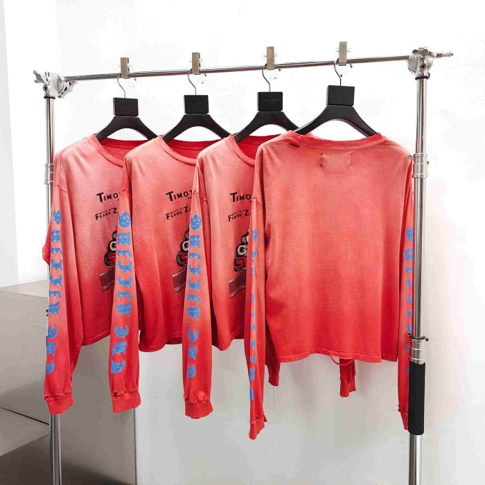 [Big & Tall for weights up to 220 lbs]1:1 quality version East of Eden Print Washed Long Sleeve T-shirt 29166498