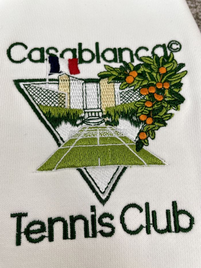 1:1 quality versionFrench Preppy Tennis Style Triangle Villa Landscape Embroidery Hooded &Sweatpants set 29166435