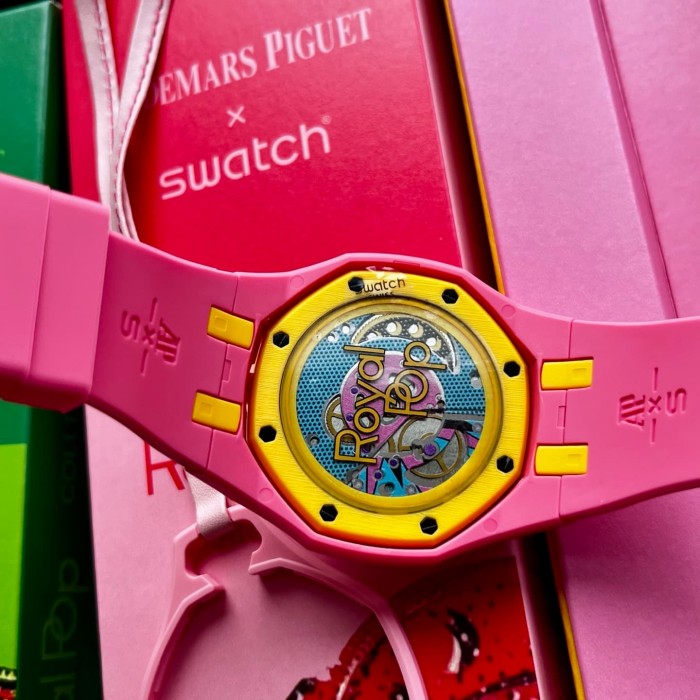 AP x Swatch Royal Oak Dopamine Dial Quartz Movement Pocket Watch & Wrist Watch 8 colors【Dial diameter：42mm】29202610