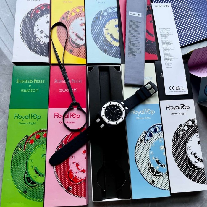 AP x Swatch Royal Oak Dopamine Dial Quartz Movement Pocket Watch & Wrist Watch 8 colors【Dial diameter：42mm】29202610