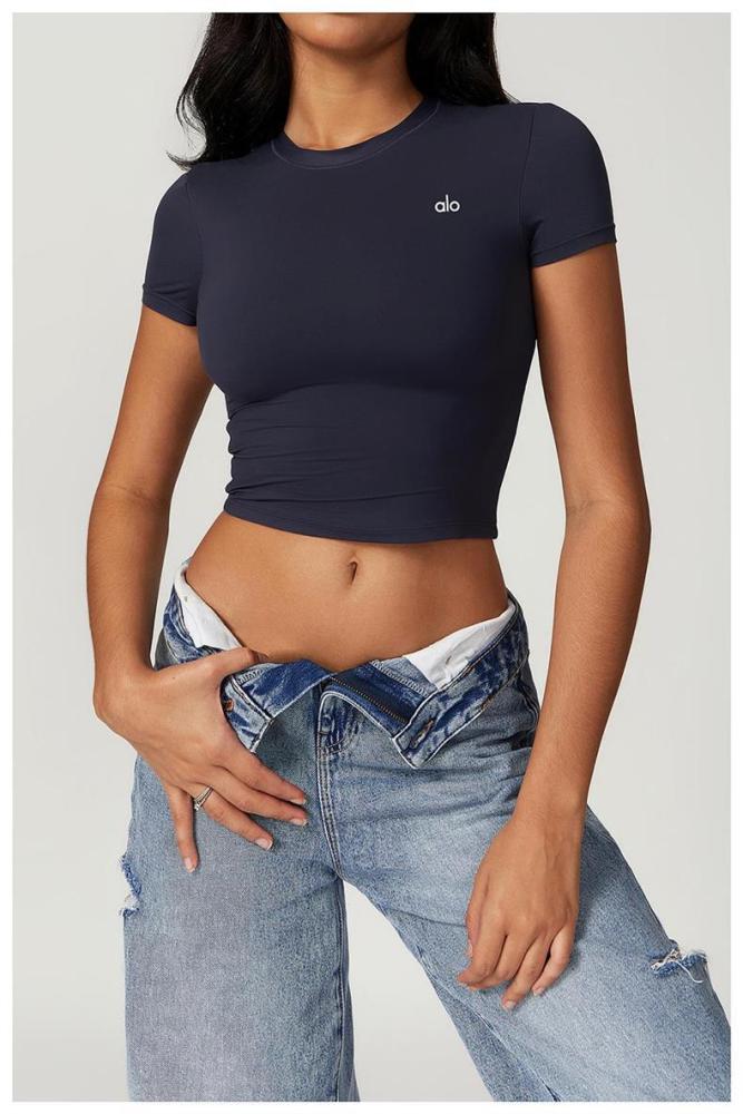 Workout Training Cropped Fitted Short Sleeve Yoga Tee 7 colors 29201419