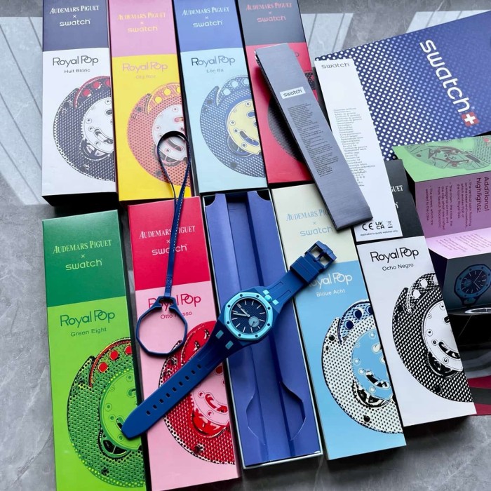 AP x Swatch Royal Oak Dopamine Dial Quartz Movement Pocket Watch & Wrist Watch 8 colors【Dial diameter：42mm】29202610