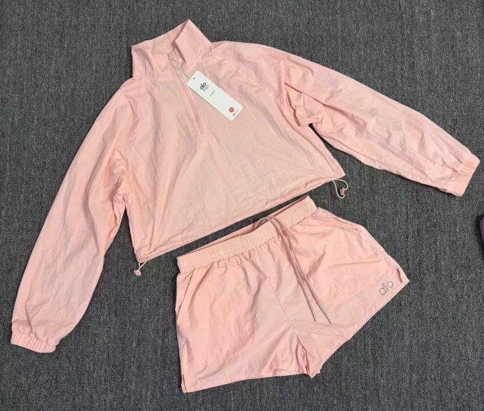 American Style Waist Cutout Design Zip Cropped Sports Set 6 colors 29201427