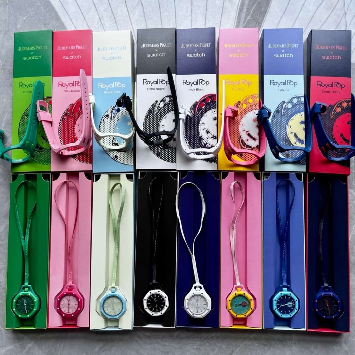AP x Swatch Royal Oak Dopamine Dial Quartz Movement Pocket Watch & Wrist Watch 8 colors【Dial diameter：42mm】29202610