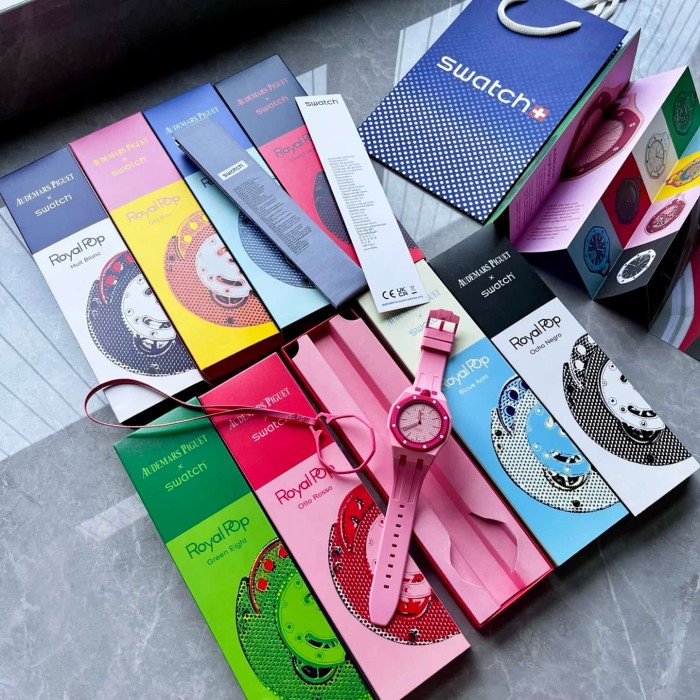 AP x Swatch Royal Oak Dopamine Dial Quartz Movement Pocket Watch & Wrist Watch 8 colors【Dial diameter：42mm】29202610