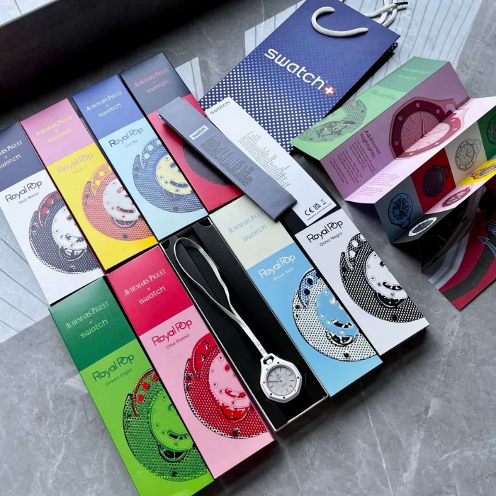 AP x Swatch Royal Oak Dopamine Dial Quartz Movement Pocket Watch & Wrist Watch 8 colors【Dial diameter：42mm】29202610