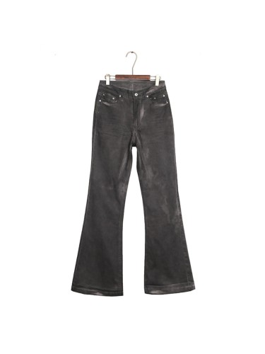 1:1 quality version Washed Gray Hand Brushed Flare Jeans 29214043