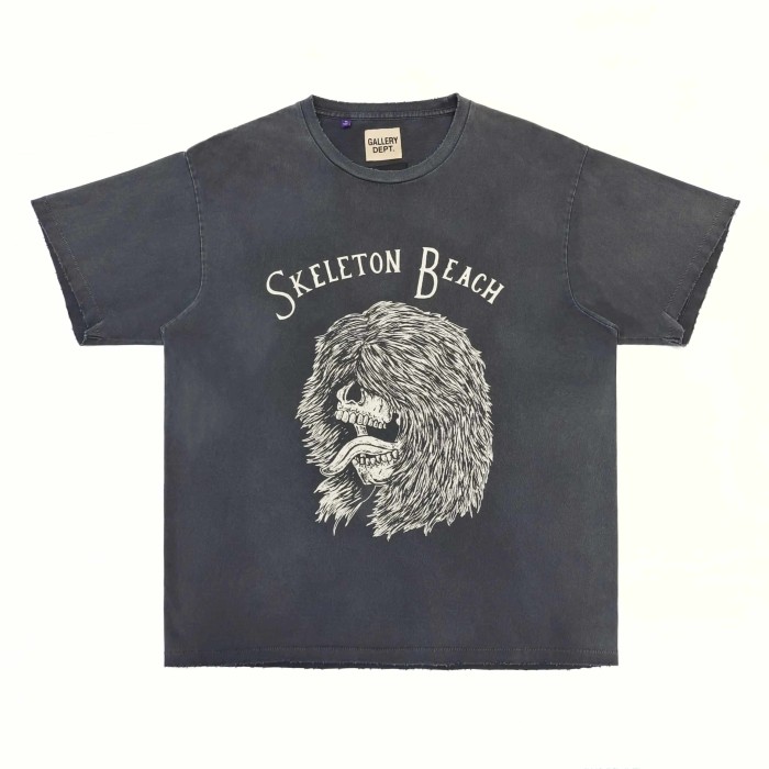 [Big & Tall for weights up to 220 lbs]1:1 quality version Long Haired Lion Black Print Washed Tee 29213966