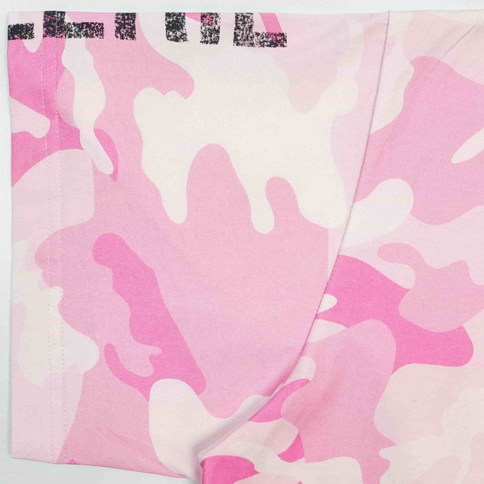 [Big & Tall for weights up to 220 lbs]1:1 quality version Pink Camo Vertical French Text Print Washed Tee 29213963