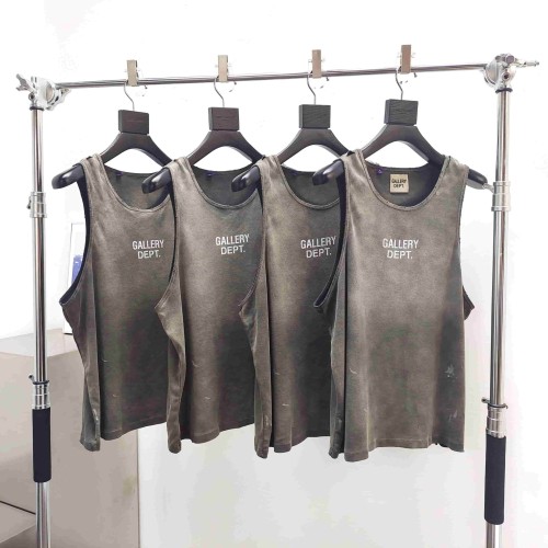 [Big & Tall for weights up to 220 lbs]1:1 quality version White Spray Letter Black Print Washed Tank Top 29213961