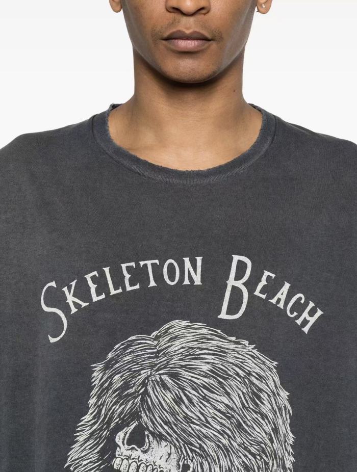 [Big & Tall for weights up to 220 lbs]1:1 quality version Long Haired Lion Black Print Washed Tee 29213966