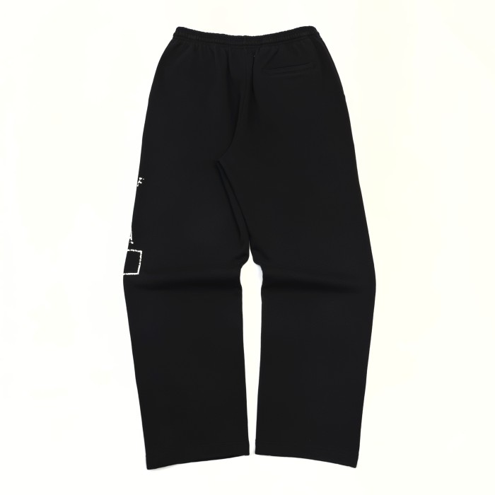 [Big & Tall for weights up to 220 lbs]1:1 quality version Yellow Letter Embroidered Black Hoodie & Pants Set 29204993