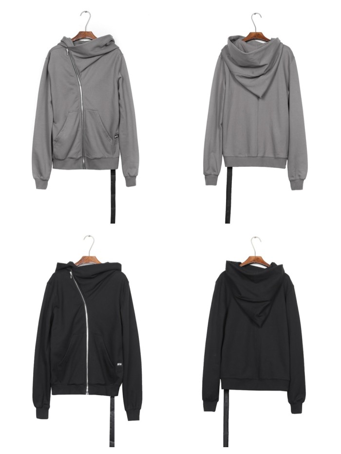 1:1 quality version Small Label Streamer Diagonal Zip Wizard Hoodie 2 colors 29214048